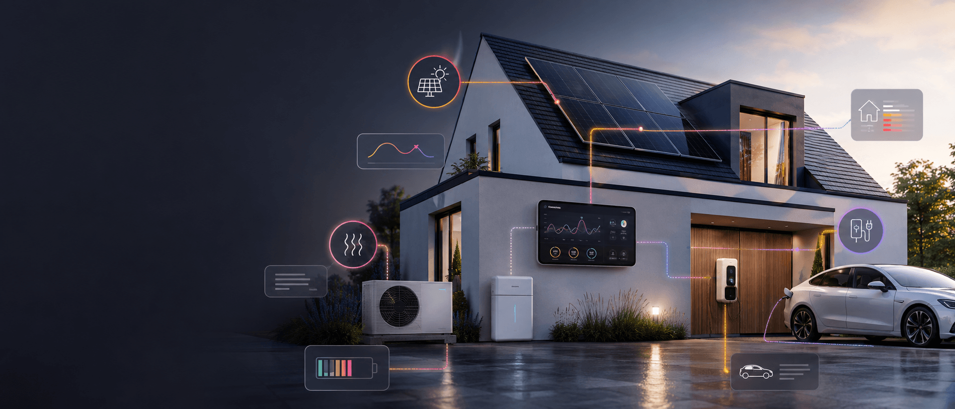 Intelligentes Energiesystem mit Photovoltaik, Speicher und Energiemanagement