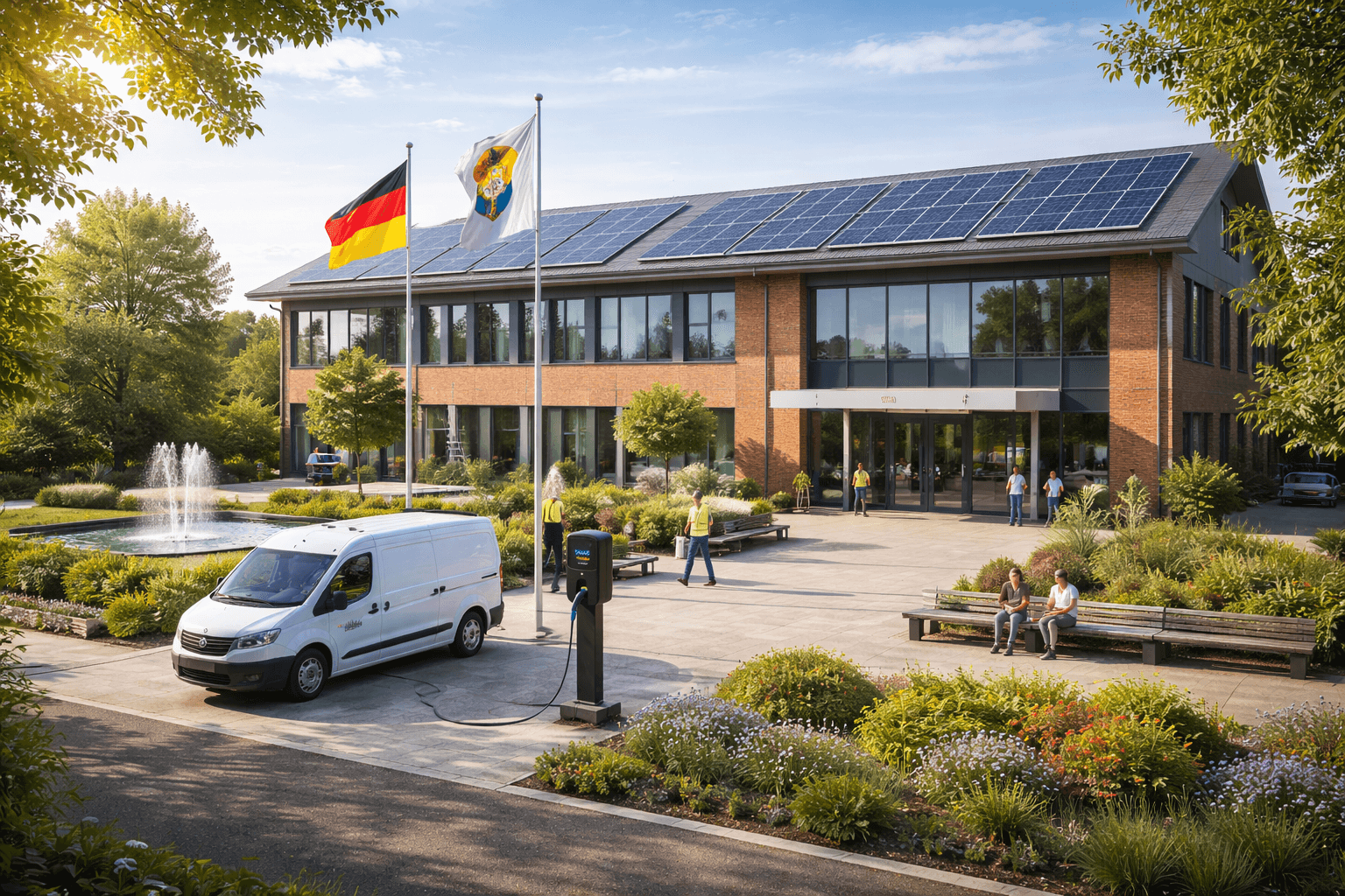 Kommunales Gebäude mit PV-Anlage