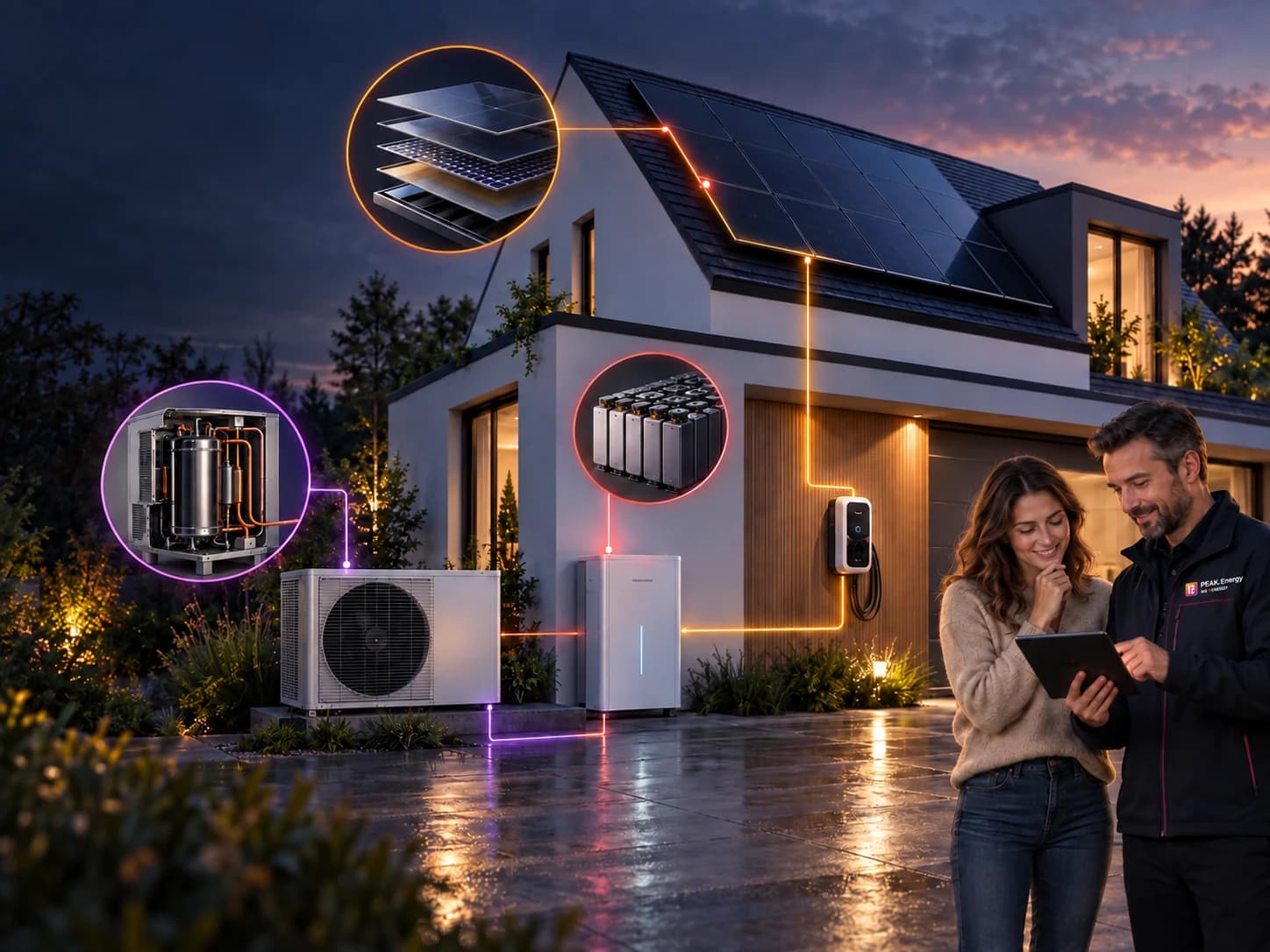 PEAK.Energy Fachberatung für ein vernetztes Energiesystem mit Photovoltaik, Stromspeicher, Wärmepumpe und Wallbox