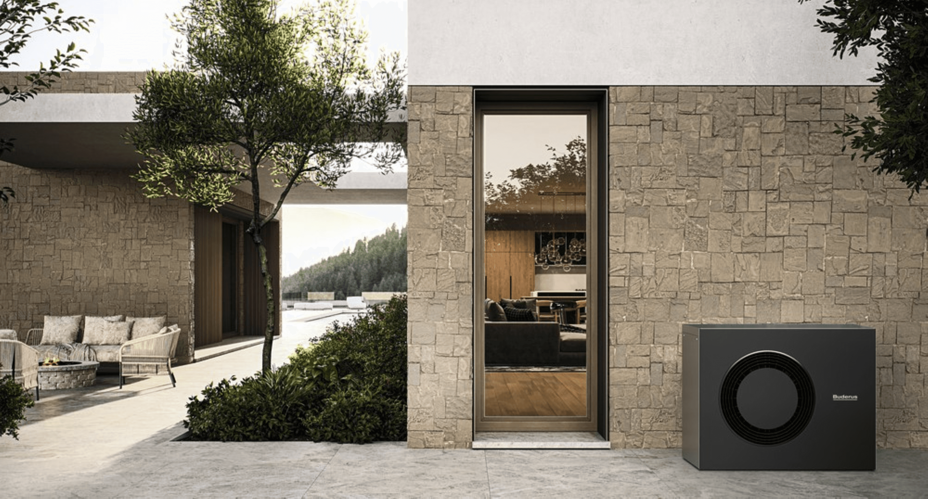 Luft/Wasser-Wärmepumpe am Haus