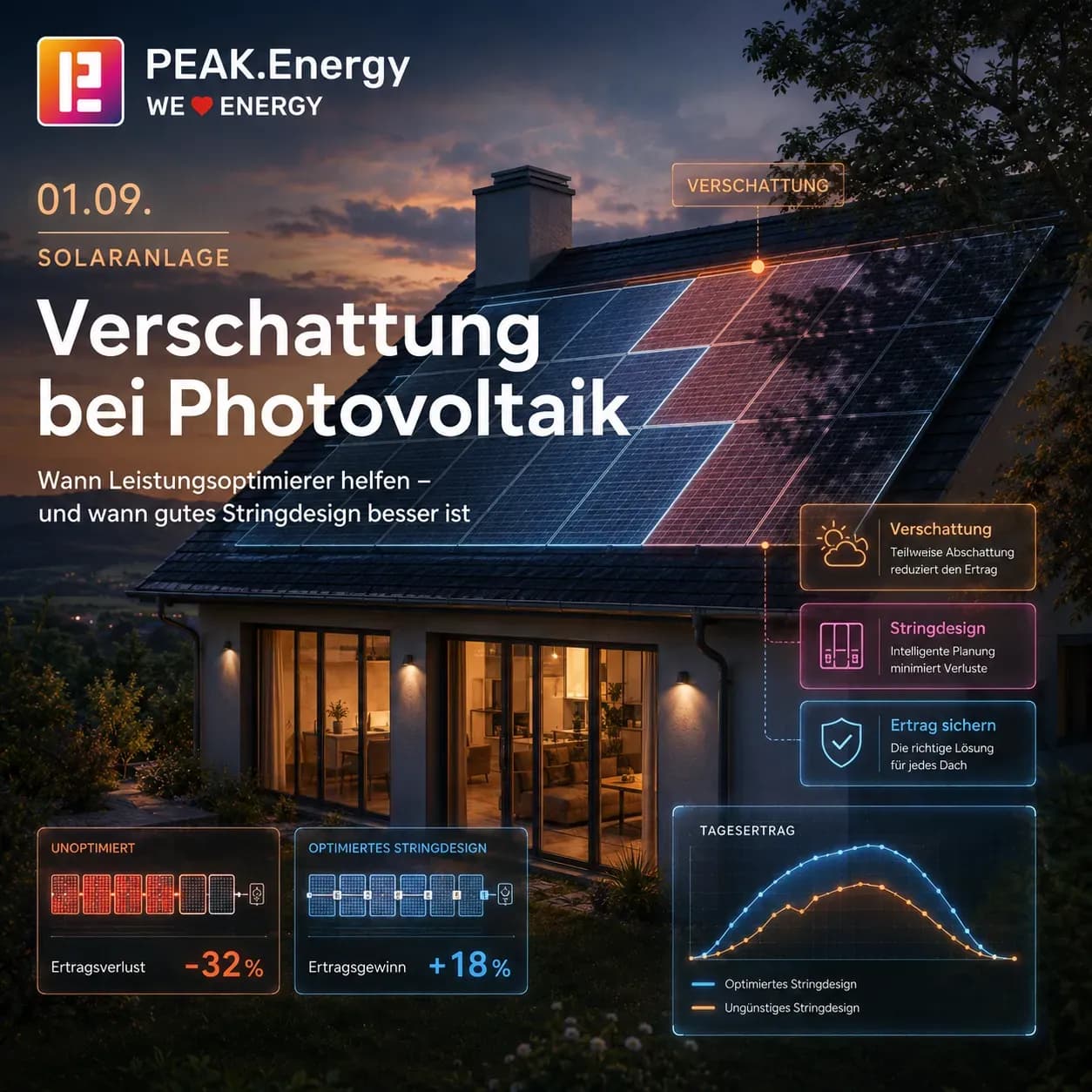 Verschattung bei Photovoltaik