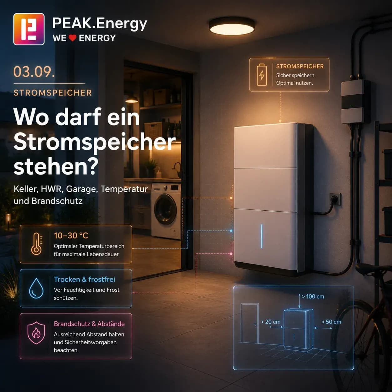 Wo darf ein Stromspeicher stehen?